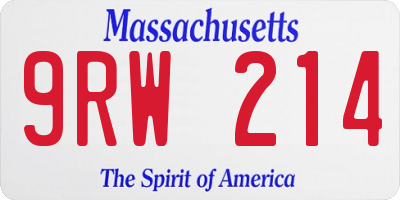 MA license plate 9RW214
