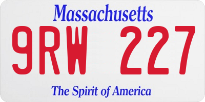 MA license plate 9RW227