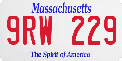 MA license plate 9RW229