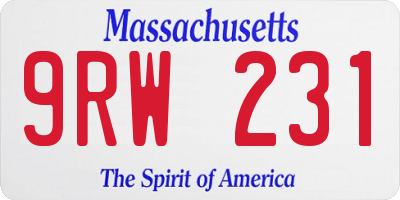 MA license plate 9RW231