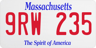 MA license plate 9RW235
