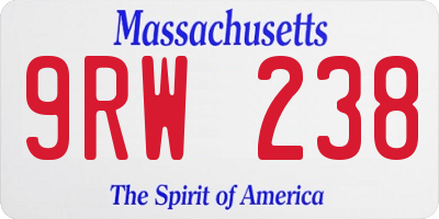 MA license plate 9RW238