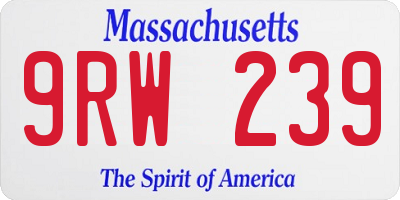 MA license plate 9RW239