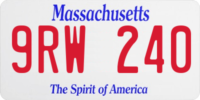MA license plate 9RW240