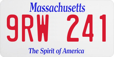MA license plate 9RW241