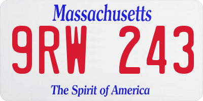 MA license plate 9RW243