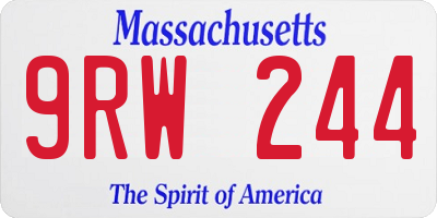 MA license plate 9RW244