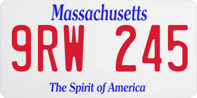 MA license plate 9RW245