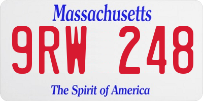 MA license plate 9RW248
