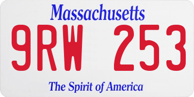 MA license plate 9RW253