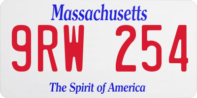 MA license plate 9RW254