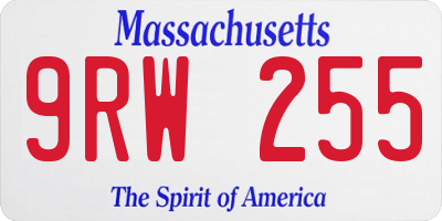 MA license plate 9RW255