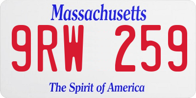 MA license plate 9RW259