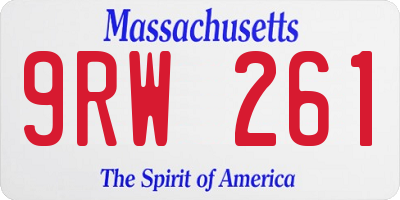 MA license plate 9RW261
