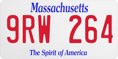 MA license plate 9RW264