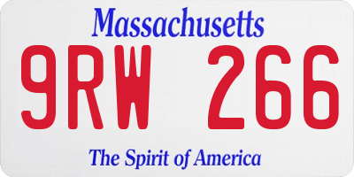 MA license plate 9RW266