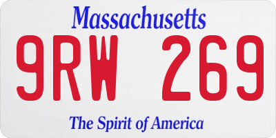 MA license plate 9RW269