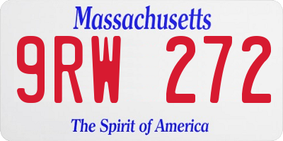 MA license plate 9RW272