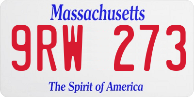 MA license plate 9RW273