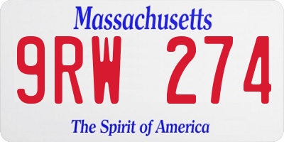 MA license plate 9RW274