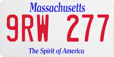 MA license plate 9RW277