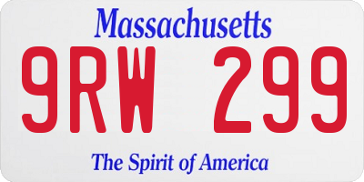 MA license plate 9RW299