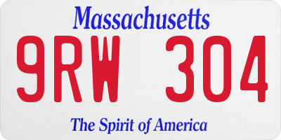 MA license plate 9RW304