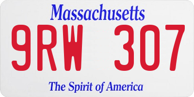 MA license plate 9RW307