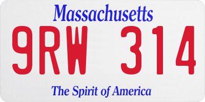 MA license plate 9RW314