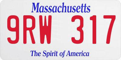 MA license plate 9RW317