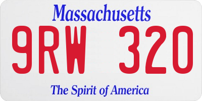 MA license plate 9RW320