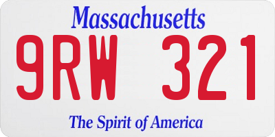 MA license plate 9RW321