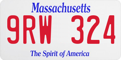 MA license plate 9RW324