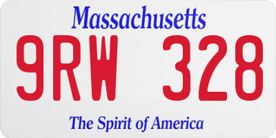 MA license plate 9RW328