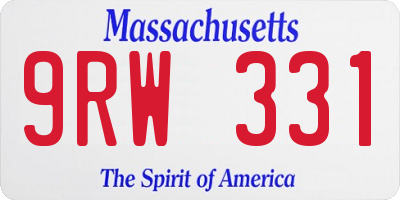 MA license plate 9RW331