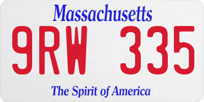 MA license plate 9RW335