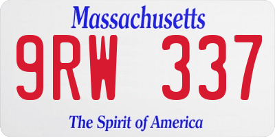 MA license plate 9RW337