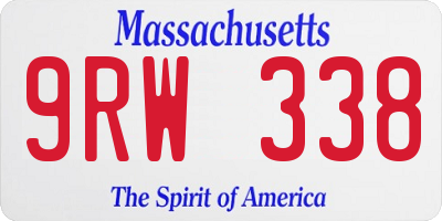 MA license plate 9RW338