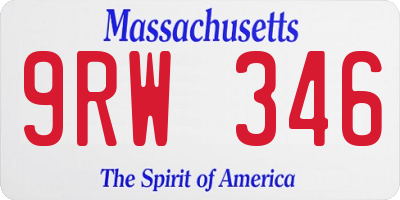 MA license plate 9RW346