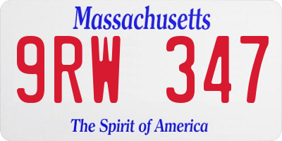 MA license plate 9RW347