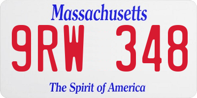 MA license plate 9RW348