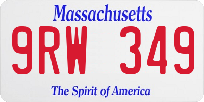 MA license plate 9RW349