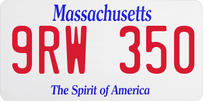 MA license plate 9RW350