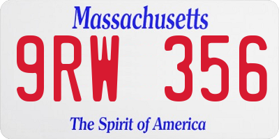 MA license plate 9RW356