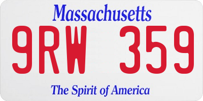 MA license plate 9RW359