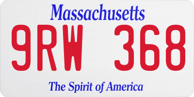 MA license plate 9RW368