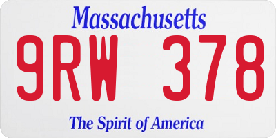 MA license plate 9RW378