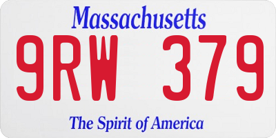 MA license plate 9RW379