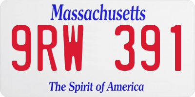 MA license plate 9RW391