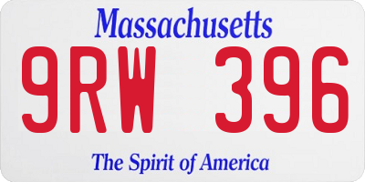 MA license plate 9RW396